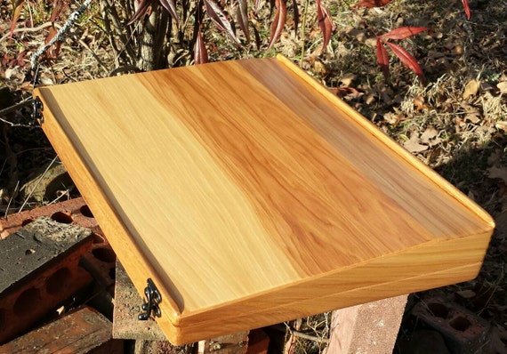 American Elm And Pecan Large Drawing Lap Desk With Angled Top Etsy