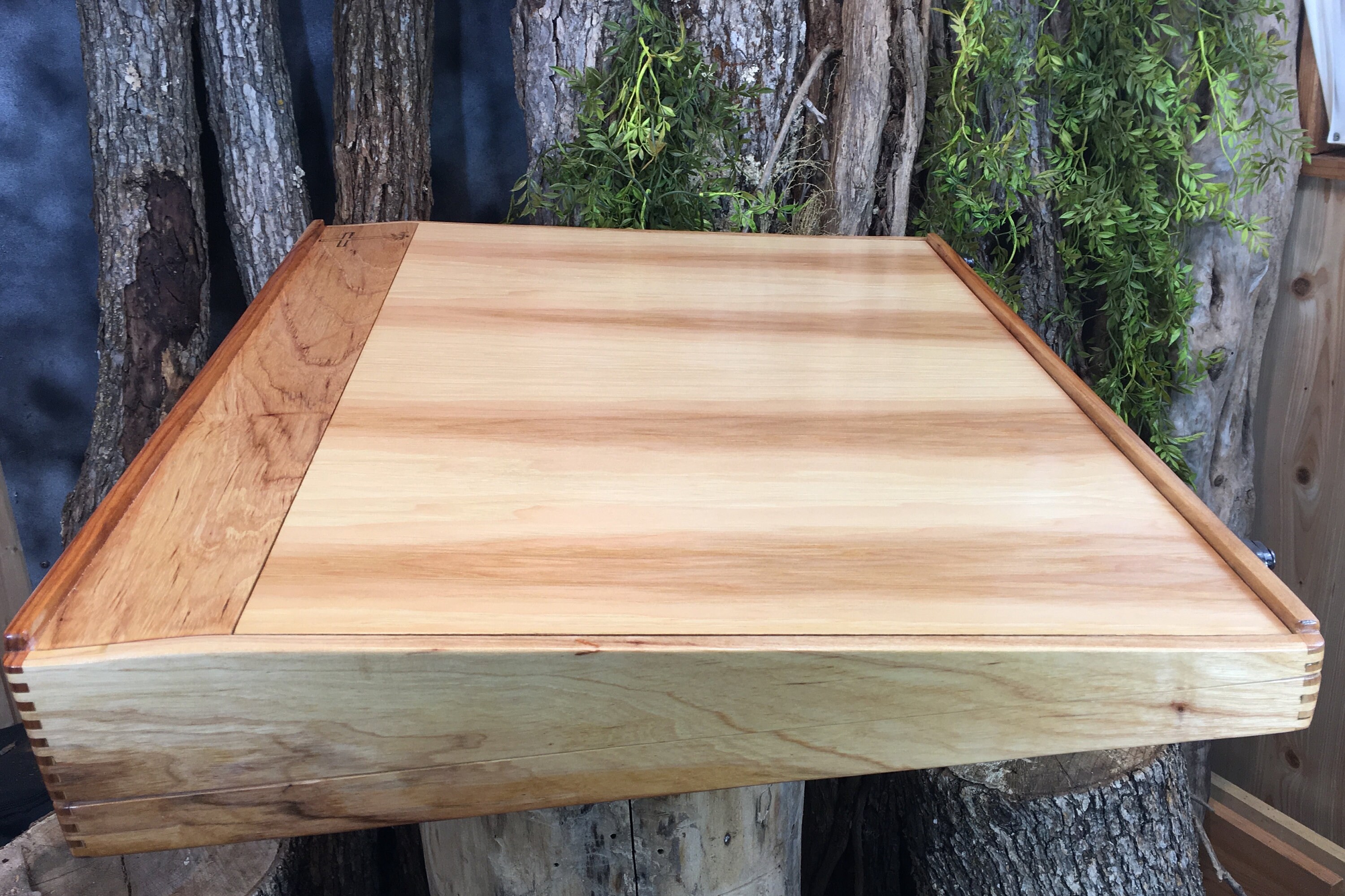 Large Drafting Desk Of Pecan Wood Etsy