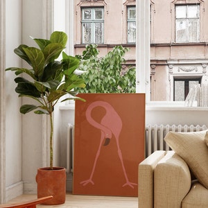 Impresión de arte flamenco / Cartel de vivero / Arte de pared moderno de mediados de siglo grande / Decoración minimalista estética / Impresiones de bellas artes / Decoración colorida