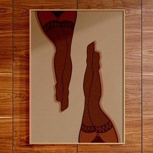 Female Line Drawing | Body Positive Art | Coquette Room Decor | Mid Century Modern Wall Art Large