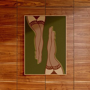 Female Line Drawing | Body Positive Art | Coquette Room Decor | Mid Century Modern Wall Art Large