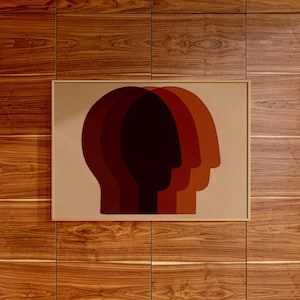 Bauhaus se enfrenta a impresión de arte retro / Arte de pared moderno de mediados de siglo grande / minimalista / impresión de bellas artes / decoración colorida / decoración del hogar asequible