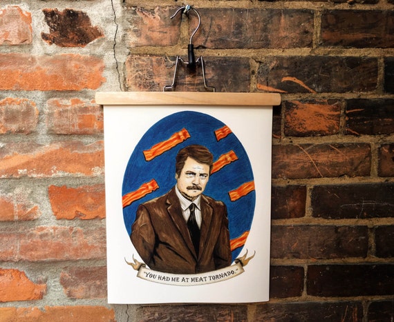 ron swanson art print etsy