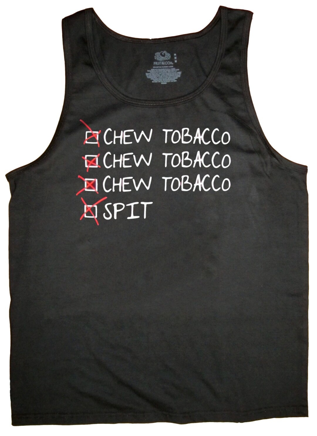 Chew Tobacco Spit Black Tank Top (rd-shirts#080)