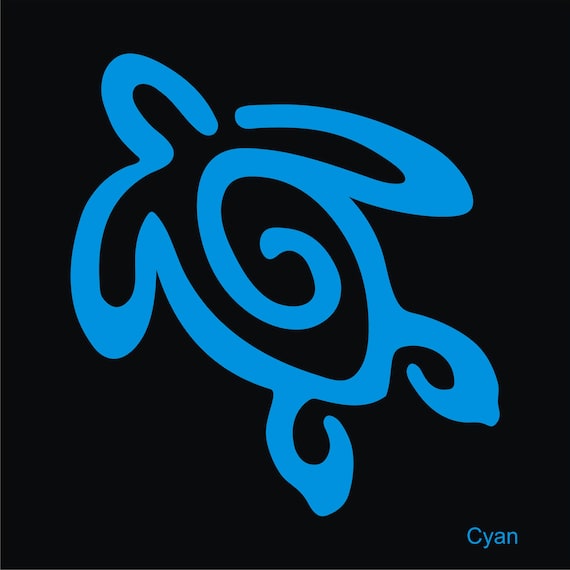 SEA TURTLE HIBISCUS Vinyl Decal Sticker for Car Truck Bumper Wall Window
