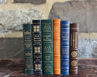 Decorative Lot - The Easton Press - 6 Volumes of Leather Bindings - Book Props or Decor