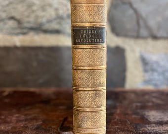 Thiers French Revolution- Brown Leather Binding - Home or Office Decor - Book Props