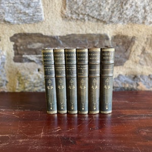 Reade&#39;s Novels - 6 Volume Green Leather Book Bundle for Home or Office Decor