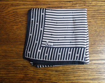Vintage Vera Neumann Black and Tan Square Scarf