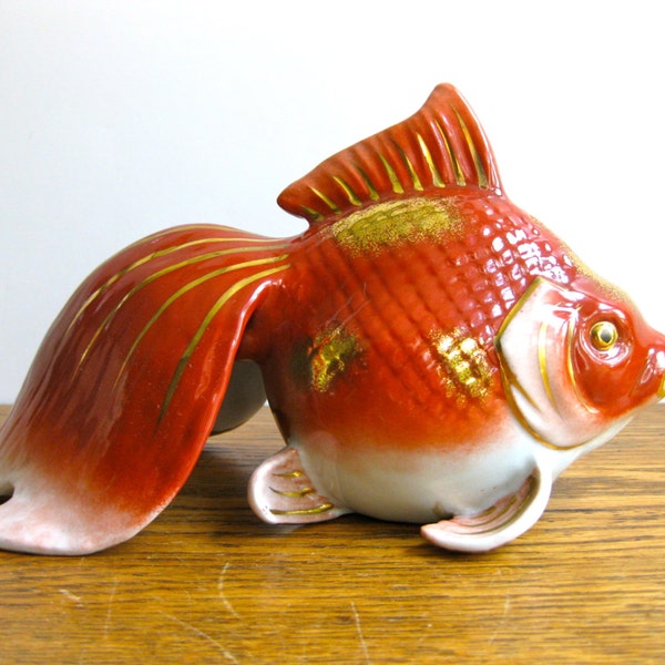 Vintage Ceramic Fantail Goldfish