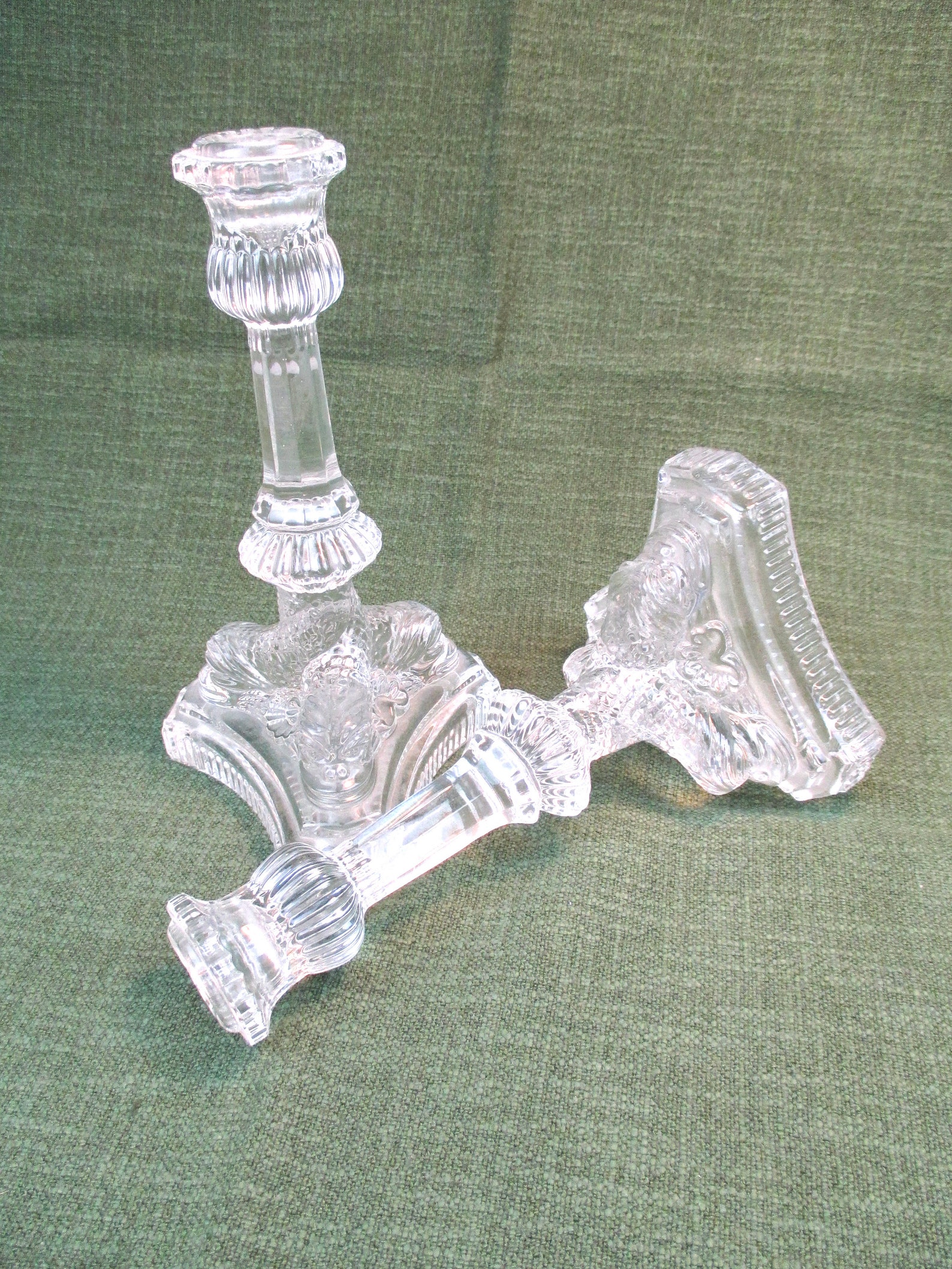 Vintage Pair of Tiffany Glass Candlesticks with Dolphins Etsy