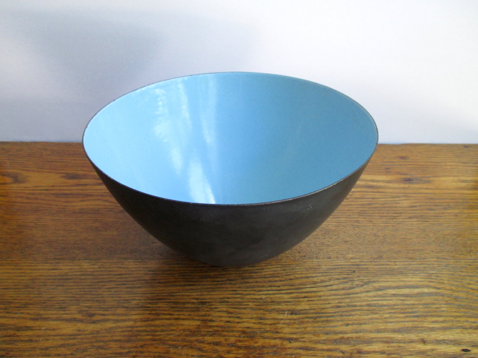 Vintage Krenit Large Black and Blue Bowl Etsy