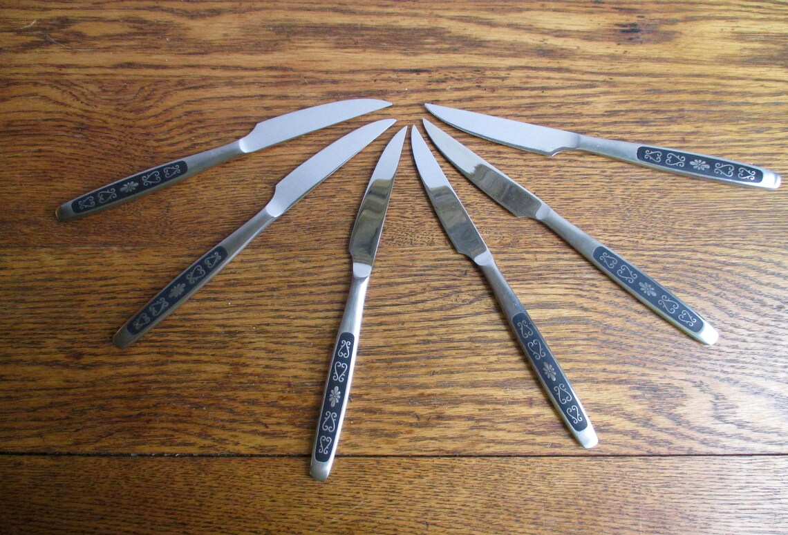 Vintage Set of Viking Stainless Steel Steak Knives Etsy