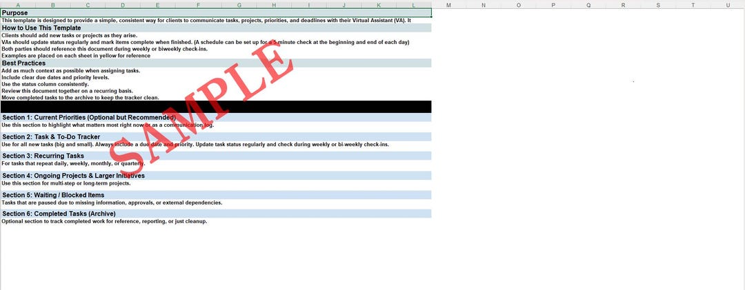 Work With A VA Task Sheet - VA to Client or Client to VA (communication ...
