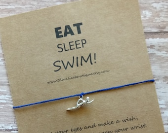 Swim Team Gift, Swimmers Gift. Swim Coach Gift, Swimmer's Wish Bracelet, Swim Wish Bracelet, Swimming, Swim Team Gifts, Swim