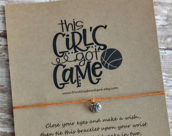 Basketball Gift.Basketball Bracelet.Basketball Team Bracelet.Wish Bracelet.Basketball Team Gift.Basketball Wish Bracelet.Basketball Gifts