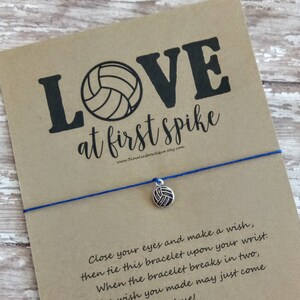 Volleyball Charm Wish Bracelet, Team Gift