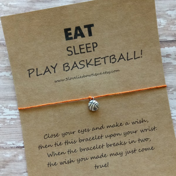 Basketball Gift.Basketball Bracelet.Basketball Team Bracelet.Wish Bracelet.Basketball Team Gift.Basketball Wish Bracelet.Basketball Gifts
