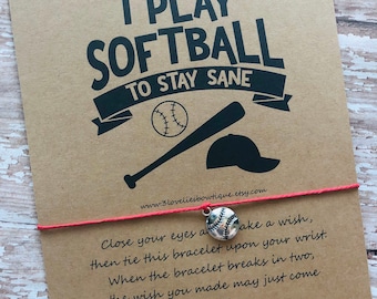 Softball Gift, Softball Gifts, Softball Team Gift, Softball Team Gifts, Softball, Softball Wish Bracelet, Wish Bracelet, Wish Bracelets
