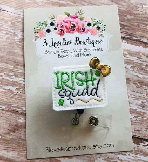 St. Patrick's Day Badge Reel.ID Badge.Teacher Badge Reel.Nurse Badge  Reel.Planner Paperclip.Badge Reel.Badge.Retractable.Badge Holder