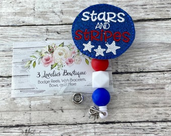 Fourth of July Badge Reel.Badge Reel.Nurses Badge Reel.Nurse Badge Reel.Badge Holders.Badge Reels.Nurse.Retractable.Badge Holder.4th of July