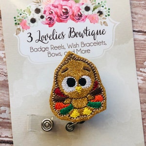 Ready to Ship.Badge Reel.ID Badge.Badge.ID Badge Reel.Badge Reel.Nurse Badge Reel.Badge Reel.Badge.Retractable.Thanksgiving Badge Reel