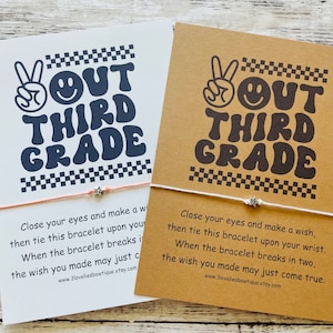 Peace Out 3rd Grade, End of School Gift, 3rd Grade Graduation Gift, 3rd Grader Gift, 3rd Grade Gift, Wish Bracelet,Wish Bracelets, School