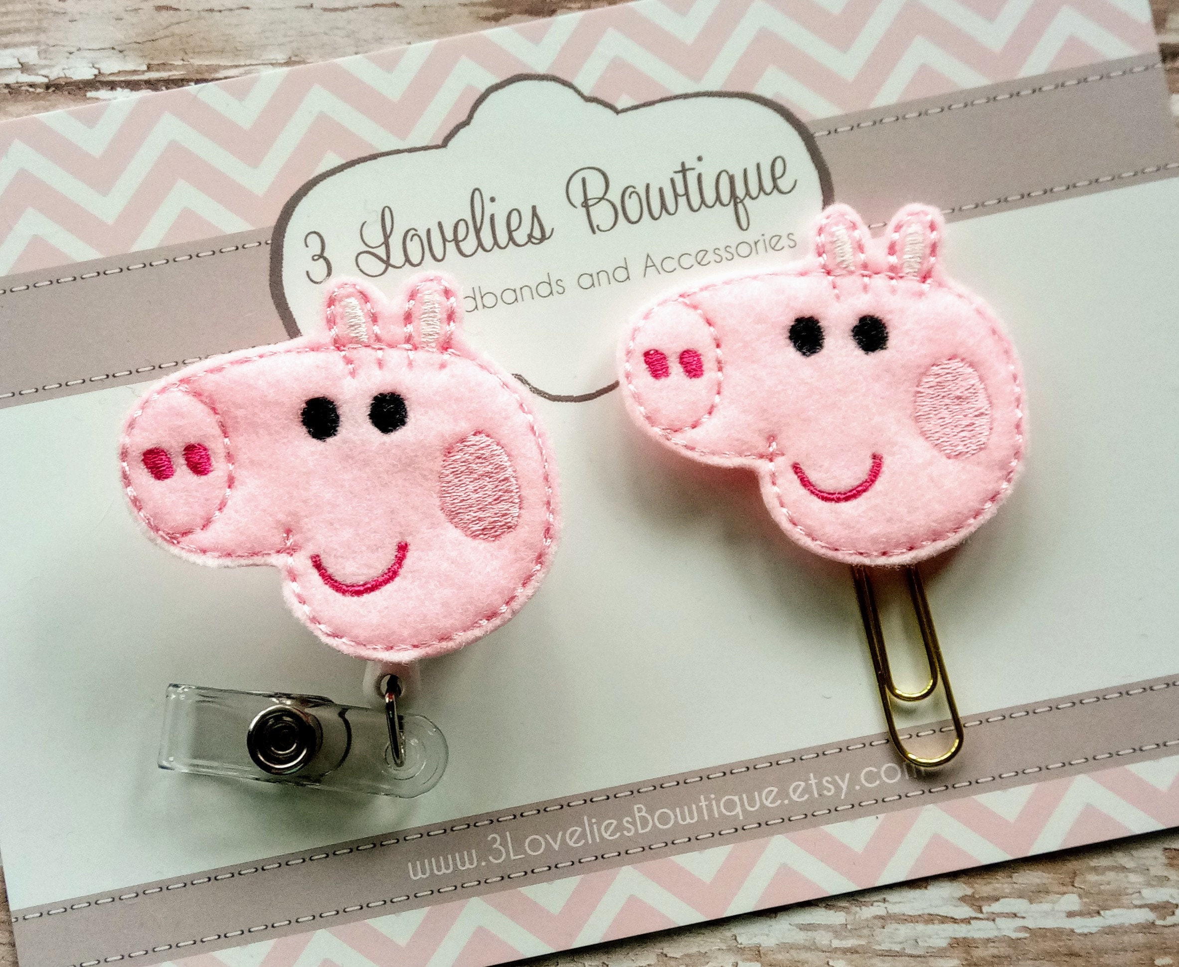 Peppa Pig Inspired Badge Reel.ID Badge.Teacher Badge | Etsy