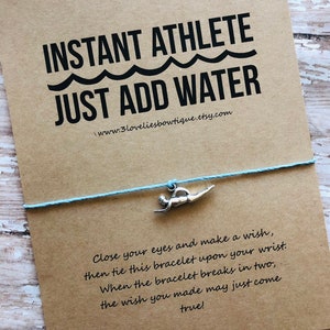 Swim Team Gift, Swimmers Gift. Swim Coach Gift, Swimmer's Wish Bracelet, Swim Wish Bracelet, Swimming, Swim Team Gifts, Swimmer Gift