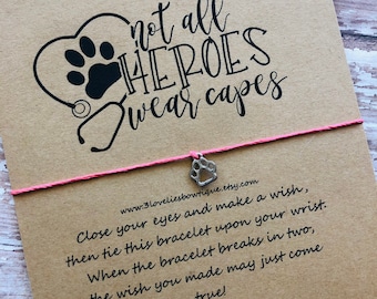 Veterinarian Gift.Veterinarian Gifts.Vet Gift.Gift for Verterinarian.Vet Tech Gift.Veterinarian Wish Bracelet.Vet Dr Gift.Veterinarian Tech