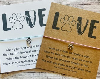 Veterinarian Gift: Paw Print Wish Bracelet