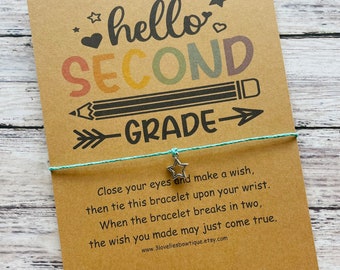 2nd Grader Gift, Gift for 2nd Grader, Back to School Gift, Back 2 School Gift, 2nd Grade, Wish Bracelet, Bracelet, School Gift, 2nd Grader