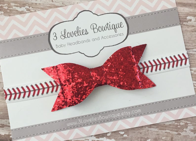 Baseball Headband..Baby Headband..Baby Headbands..Newborn Headband..Baseball Baby Headband..Baby Bow..Baby..Baby Girl Headband..Bow Headband
