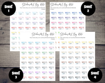 Wash Hair icon with script Planner Sticker | Wash Hair Planner Stickers | Functional Erin Condren, Kikki-K, Happy Planner and More