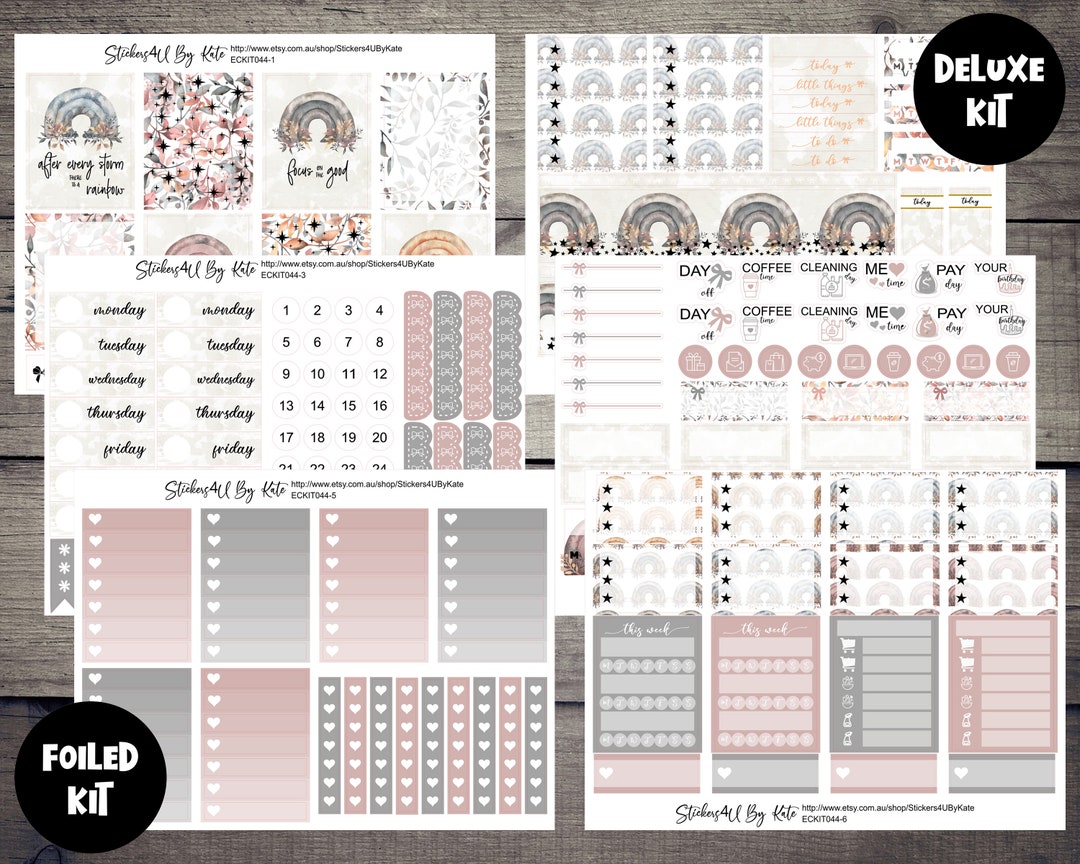 Gothic Rainbow | Foiled Weekly Vertical Planner Stickers Kit ...