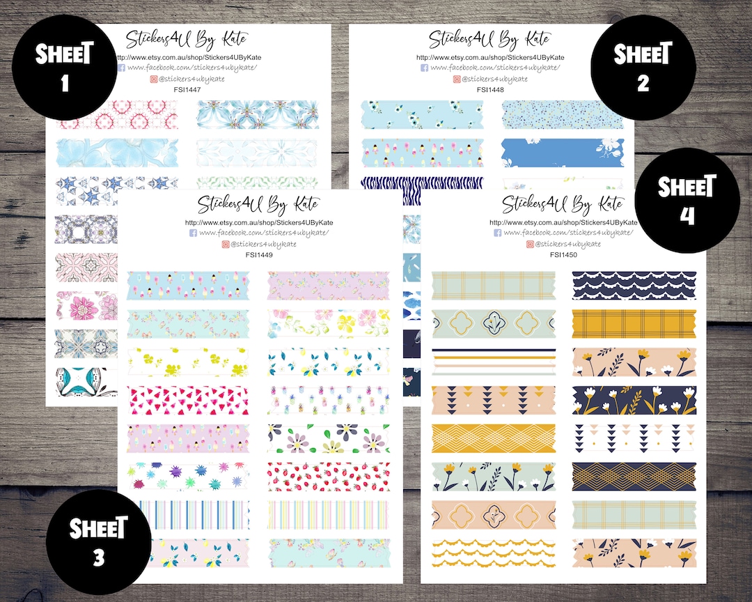 Spring Floral Washi Tape Sticker Sheet | Decorative Sticker | Aesthetic ...
