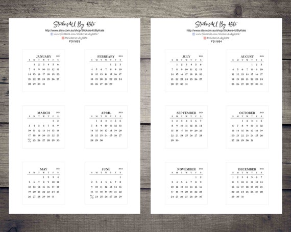 Free Printable 2024 Bullet Journal Mini Calendars - Lovely Planner