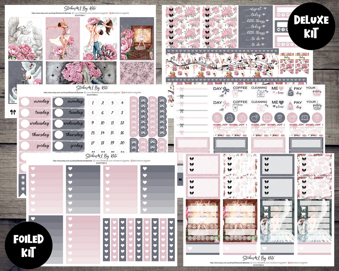 Dance of the Dream | Foiled Weekly Vertical Planner Stickers Kit ...