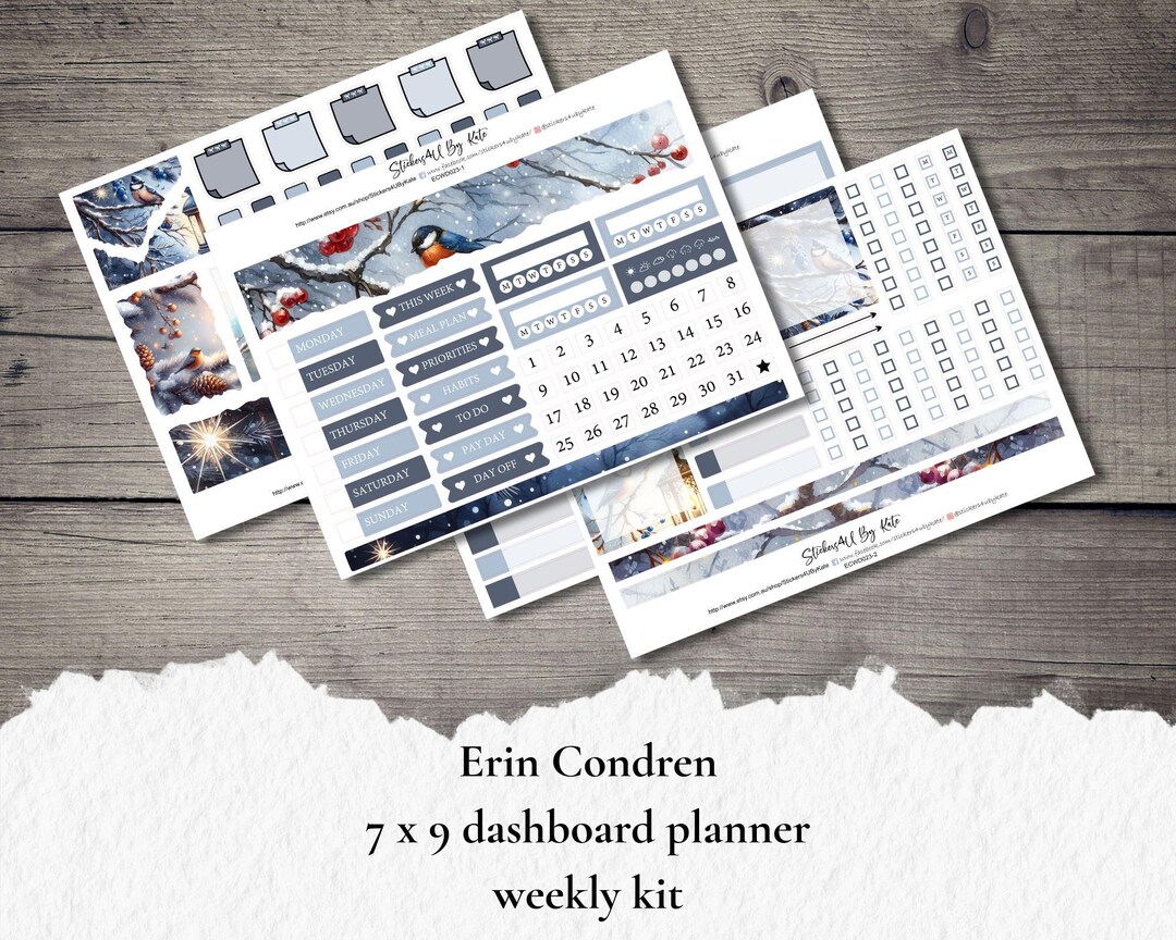 Winter Forest | Erin Condren 7x9 Dashboard Planner Weekly Kit ...