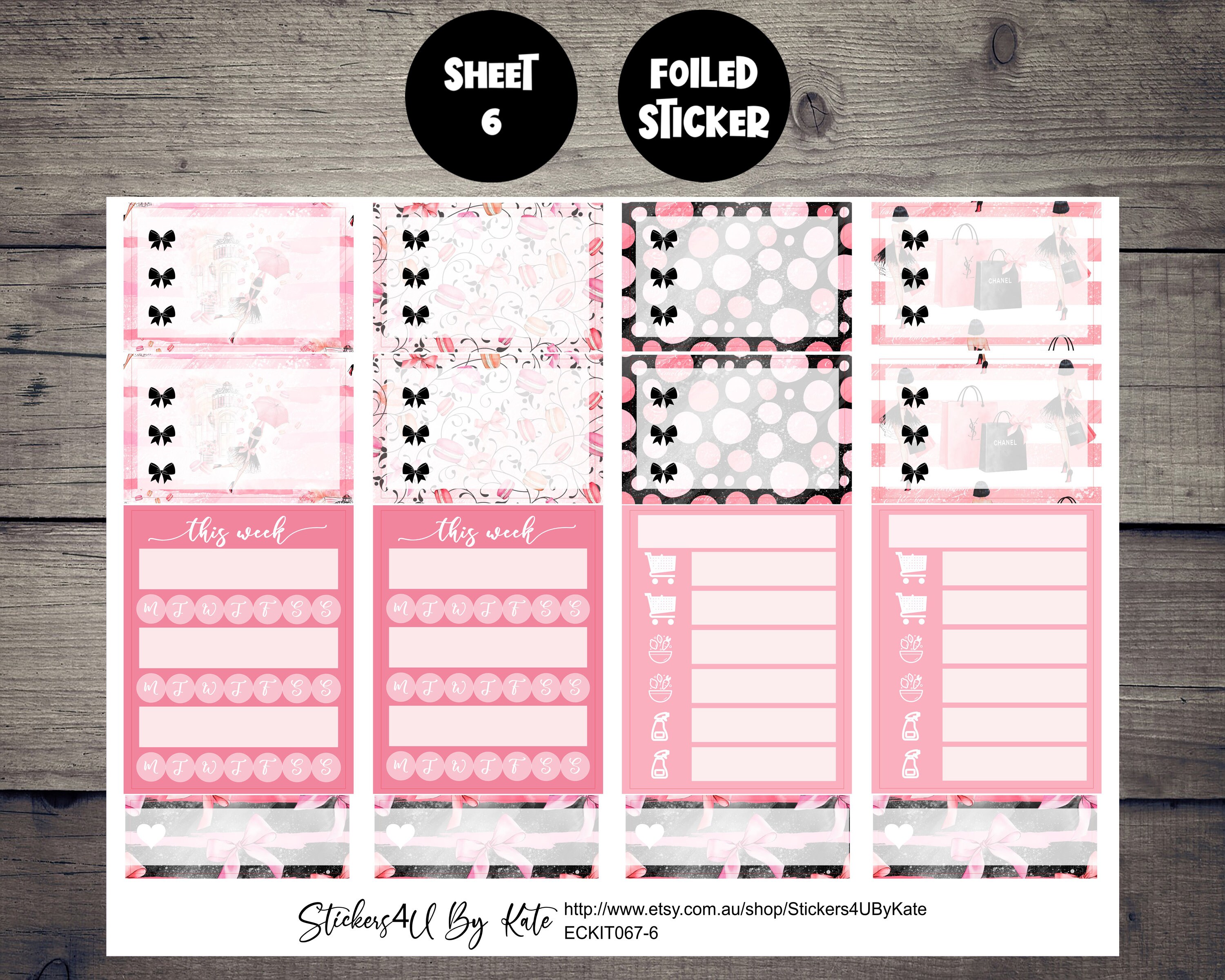 Shopping Queen | Foiled Weekly Vertical Planner Stickers Kit ...