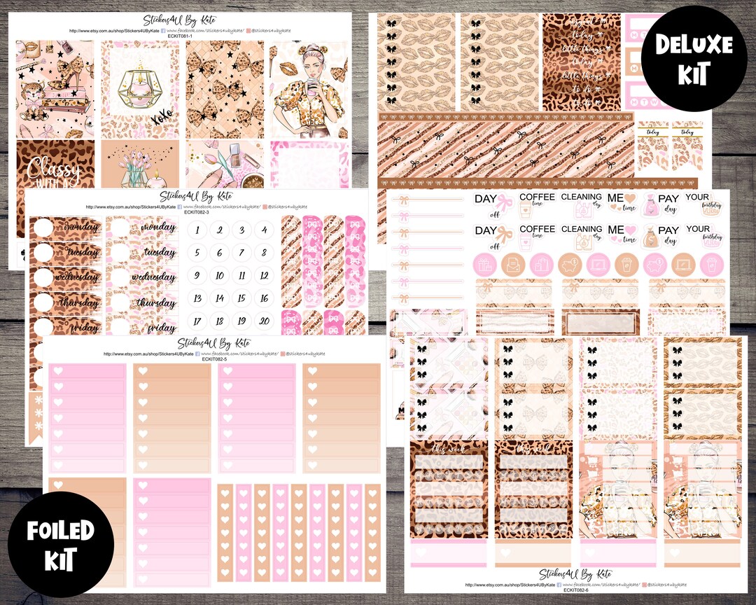 Sweet & Wild | Foiled Weekly Vertical Planner Stickers Kit | Individual ...