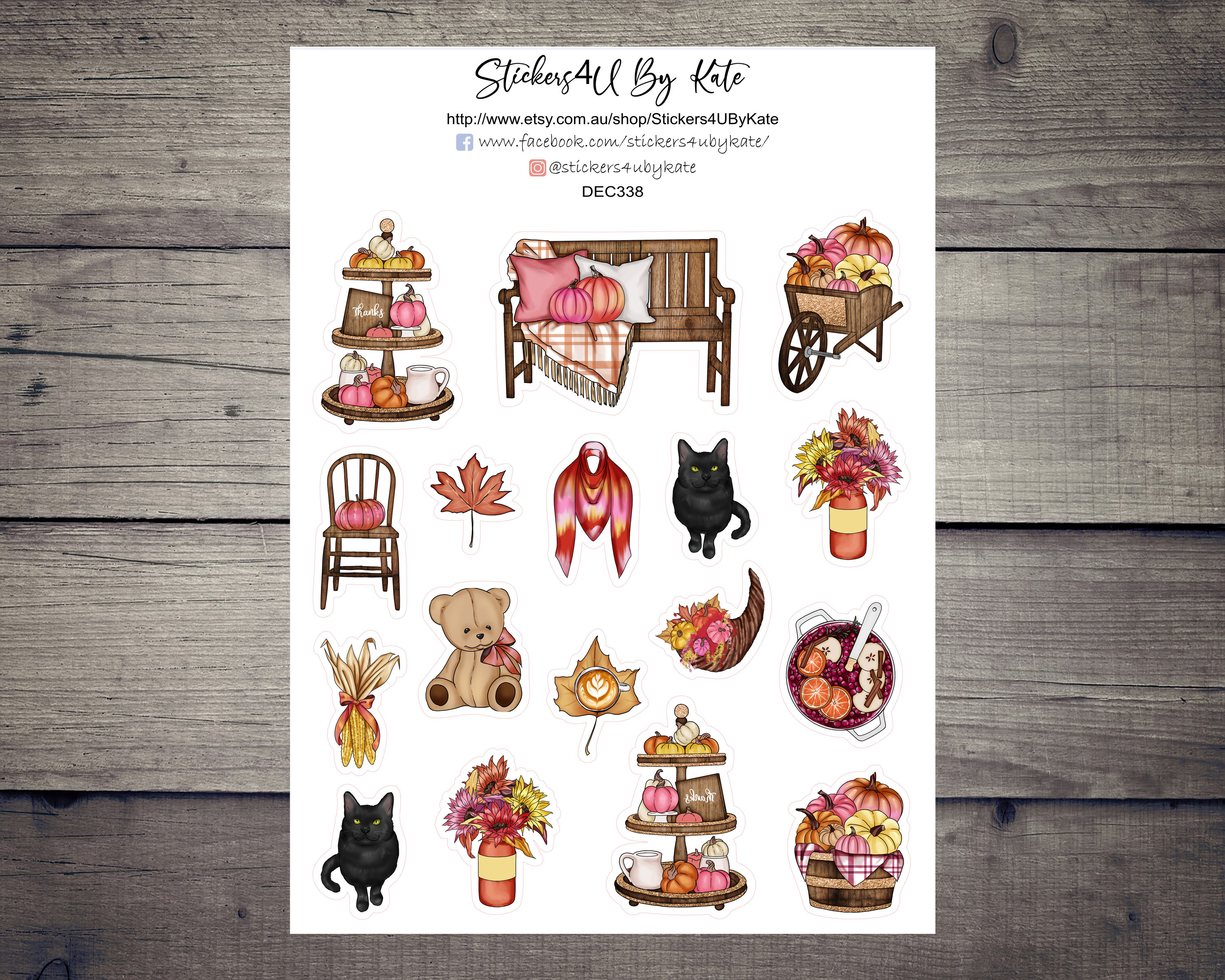 Fall Thanksgiving Clipart | Fall Thanksgiving Decorative Planner Sticker |  Erin Condren, Kikki-k, Happy Planner and More - Etsy, image size:3000x2400