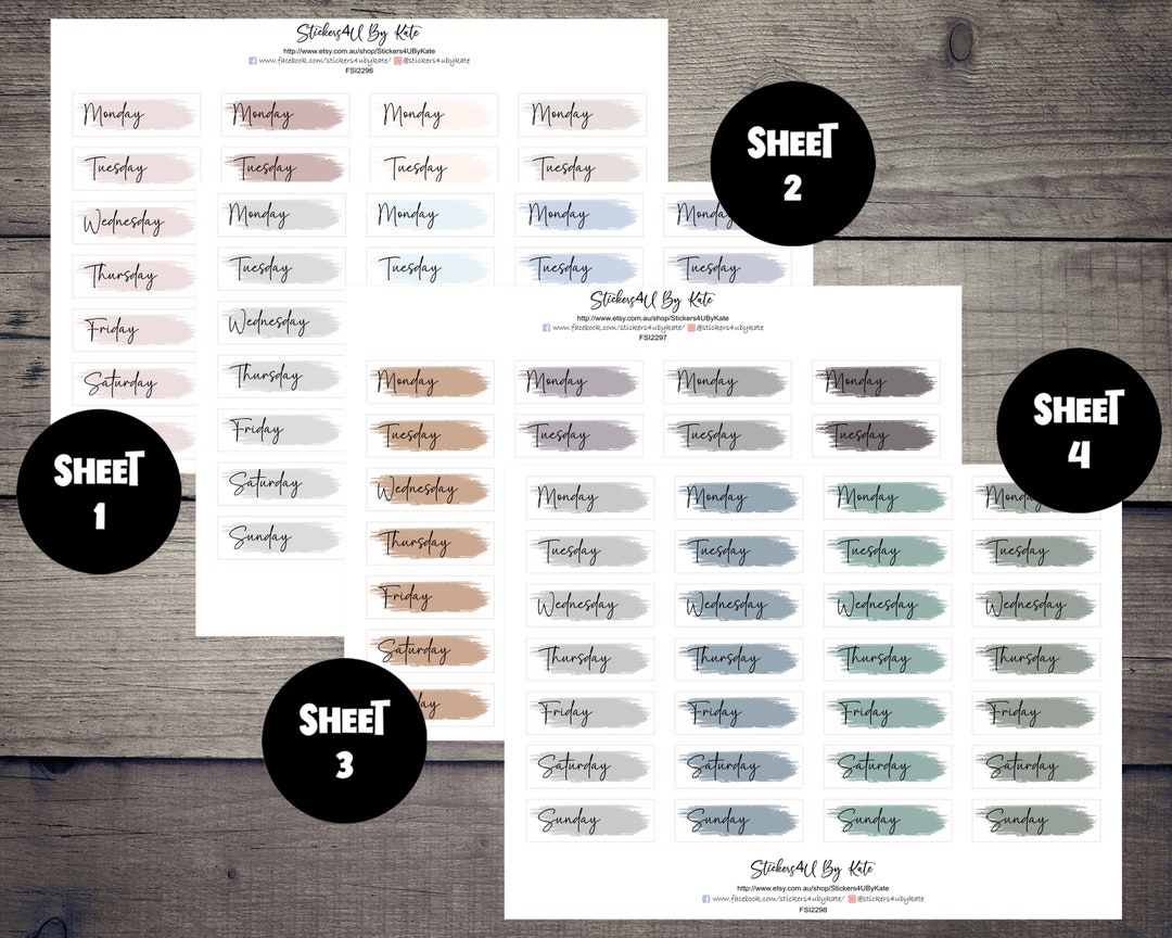 Week Numbers Stickers Days of the Week Planner Stickers | Weekday Stickers | Functional Erin ...