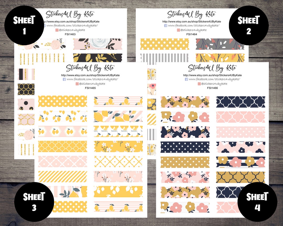 Summer Floral Washi Tape Sticker Sheet | Decorative Sticker | Aesthetic ...