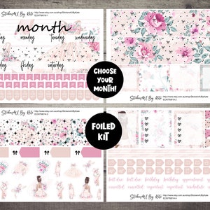 Little Ballet Girl | Foiled Monthly Planner Stickers Kit Full kit | Erin Condren, Kikki-K, Happy Planner and More