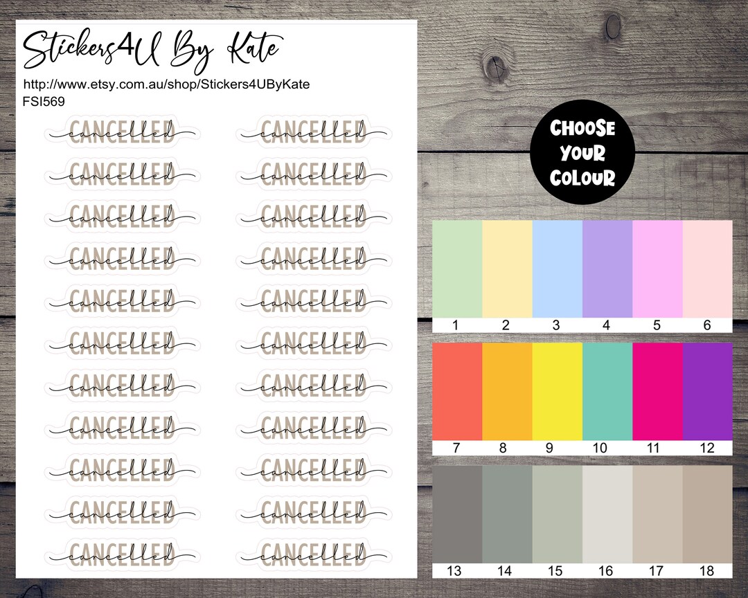 Canceled Script Cancelled Script Stickers | Cancelled | Planner Stickers - Erin Condren ...