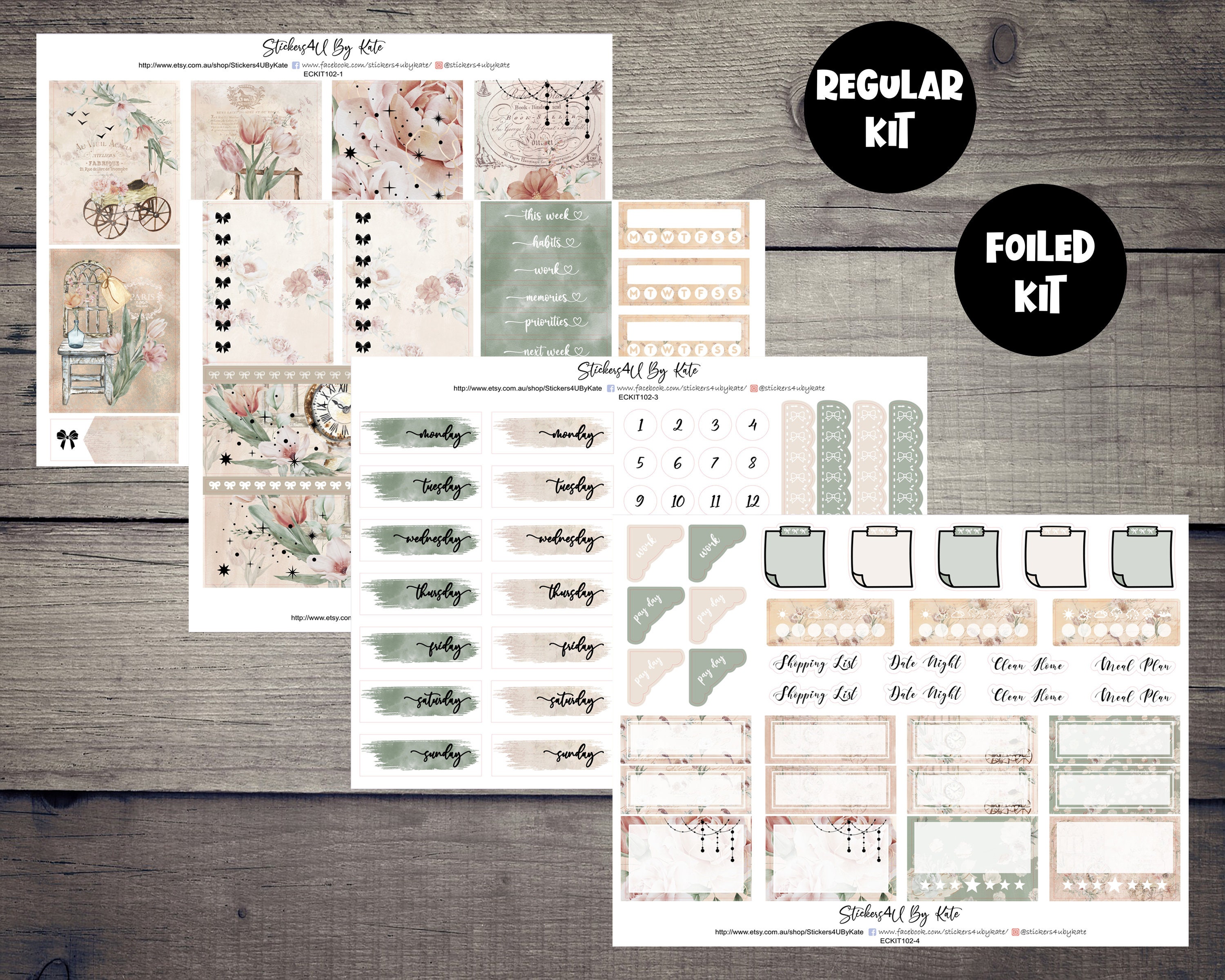 Imagination Bloom | Foiled Weekly Vertical Planner Stickers Kit ...
