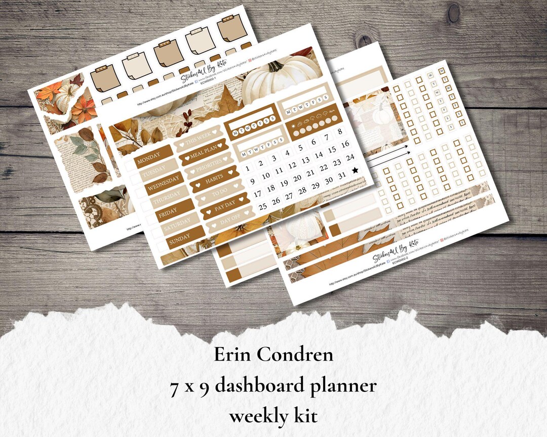 Happy Autumn | Erin Condren 7x9 Dashboard Planner Weekly Kit ...