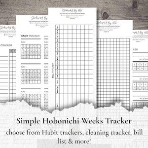 Simple Hobonichi Weeks Yearly Tracker | Bill Tracker | TV Series Tracker | Period Tracker | Cleaning Tracker | Habit Tracker