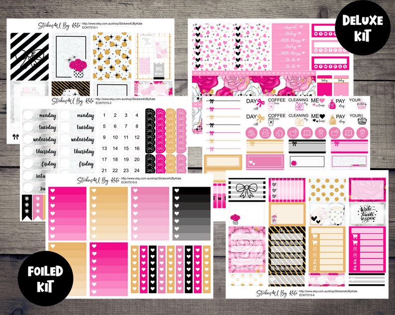 Planner Girl | Foiled Weekly Planner Stickers Kit | Individual Sheets ...